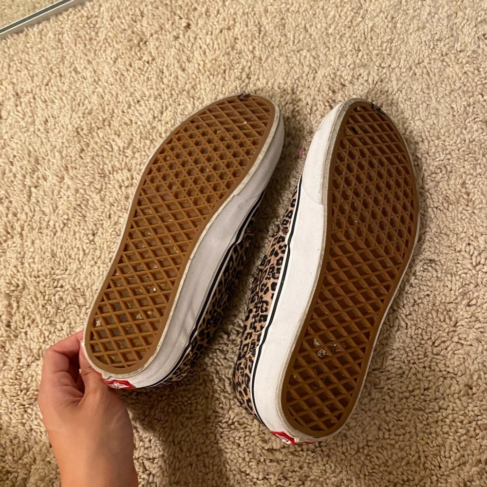 Vans Slip-On Leopard Print Sneakers - Beige and Black - Picture 3 of 3